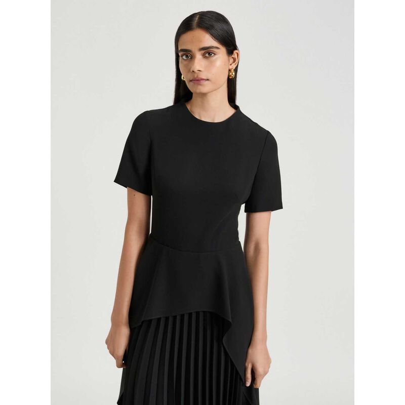 Veronika Maine Satin Back Crepe Waterfall Midi Dress image number 3